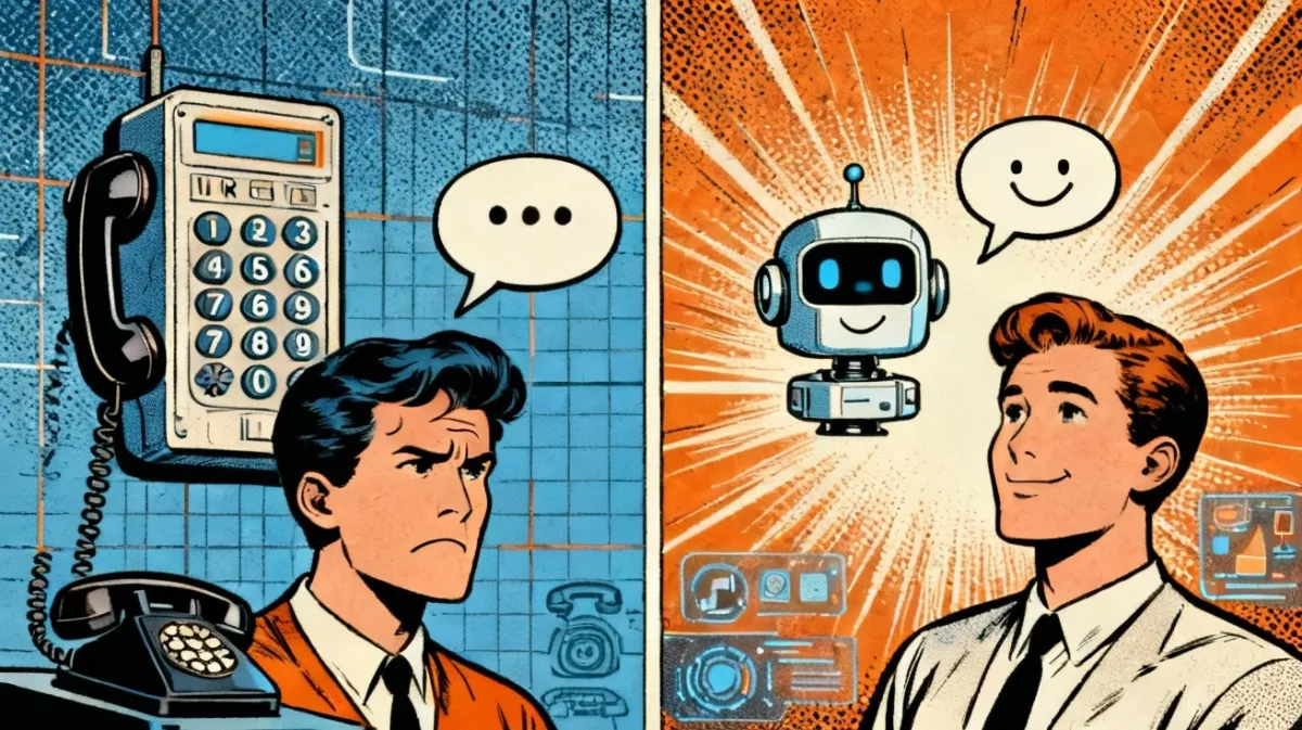 Comparativa entre IVR tradicional y asistente de voz IA para servicios