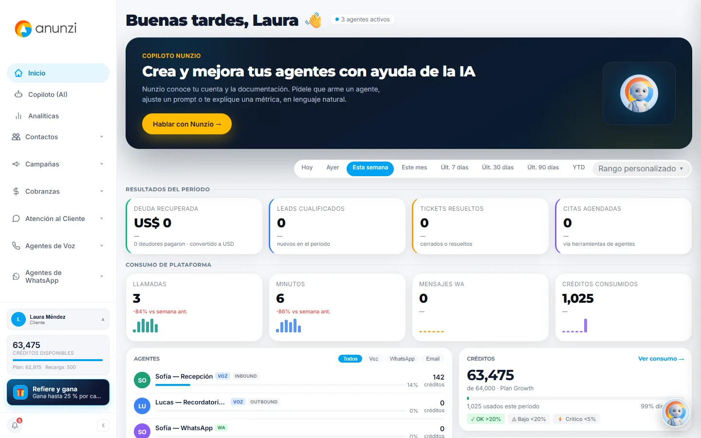 Copiloto Nunzio en Inicio