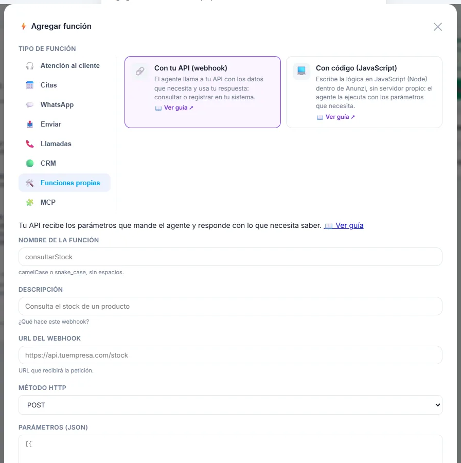 Crear una función con webhook